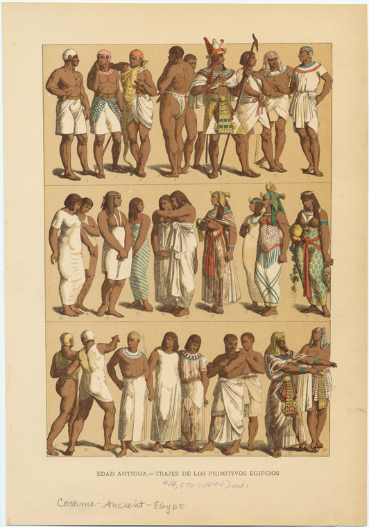 Edad antigua.--trajes de los primitivos Egipcios - NYPL Digital Collections