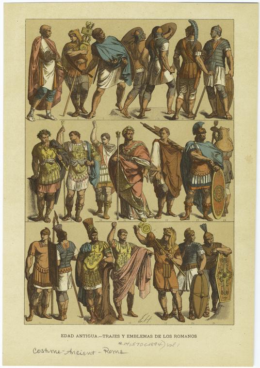 Edad antigua--trajes y emblemas de los romanos - NYPL Digital Collections