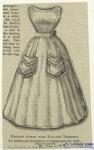 Kitchen apron with pleated trimming