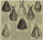 Various styles of women's aprons, 1870s