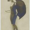 Woman in bathing suit with parasol, 1917