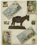 Mounted Victorian cards and cutouts