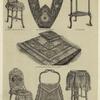 Victorian tables, chairs, shopping bag, lunch clothing & slipper patters
