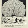 Cartoon depicting an insect looking at at peacock