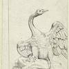 Swan sitting on a pedestal