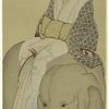 Japanese woman sitting on an elephant's back