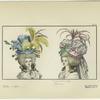 Women with elaborate hats, Frants, 1780s