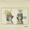 Women with elaborate hats, France, 1780s