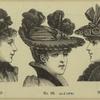 Women wearing hats and a bonnet, 19th century