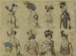 Women wearing hats and bonnets, ca. 1805