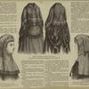 Water-proof traveling hood ; Shawl costume -- front and back ; Traveling hood with silk binding
