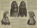 Water-proof traveling hood ; Shawl costume -- front and back ; Traveling hood with silk binding