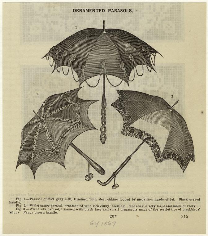Ornamented parasols - NYPL Digital Collections