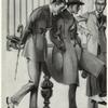 Fashion drawing of men in suits and coats, 1900-1919