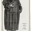 Elegant coat of natural black musquash (as sketch) with collar and cuffs of skunk