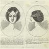 Front and side view of woman's coiffure, nineteenth century