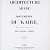 Architecture arabe, [Title page]