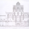 Coupe sur la ligne C-D, du plan de la salle du tombeau de Qalaoum [refers to pl. XV]