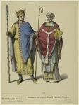 King wearing a crown, and priest in vestments, 10th century