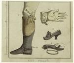 Man's boot ; Glove ; Woman's shoe