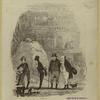 Illustration from Dickens depicting men observing a shoe shiner