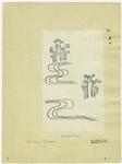 Textile design with fern and stream, Japan