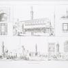 Ville d'Alexandrie : vue et plan d'un okel, près le port neuf; vue de la grande mosquée et de son bazar; vue et plan de la mosquée près le port neuf; vue de la mosquée Abou Dinian; vue de la mosquée sur l'ancienne esplanade; vue de la mosquée Abd Elatif
