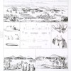 Camps et tentes des Arabes Bédouins : vue du camp d'un Ferig ou Escouade, sur la rive droite du Nil; plan générale du camp du Ferig; camp sur la rive gauche du Nil; plan, coupe et vue de tentes