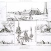 Camps et tentes des Turcs : plan de la principale tente du Pacha; vue du camp du Pacha près la colonne de Pompée; plan générale du camp; vue de la tente d'un Kaymakam; vue de la tente d'un Hakem-el-Khot; vue d'un camp de Bey ou d'un Mamour; détails placés dans les tentes; vue d'un camp de Kachef.