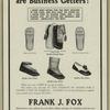 Advertisement for Frank J. Fox's shoes