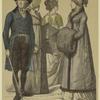 Man with staff, and woman with coat and muff
