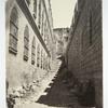 Via Dolorosa from the West. Left, Church of the Flagellation; right, orphan asylum and barracks, Jerusalem