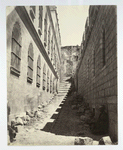 Via Dolorosa from the West. Left, Church of the Flagellation; right, orphan asylum and barracks, Jerusalem