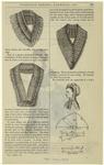 Collars with embroidery and lace insertions ; Patterns for women's bonnet