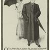 Woman holding umbrella and man wearing raincoat