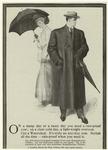 Woman holding umbrella and man wearing raincoat