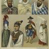 Arab laborer ; Arab from Province of Oran ; Arab from hill tribe ; Below: Women's styles are a combination of European and Oriental dress