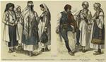 Mädchen aus Drafte (bocche di Cattaro) ; Frauen und Mädchen aus der Crivoscie (bocche di Cattaro) ; Mann aus Tartaro (Sebenico) ; Frau von den Inseln bei Sebenico ; Mädchen aus der Bukovica