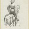 Man on horseback, ca. 1390, back view