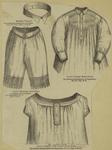 Banting collar ; Lady's drawers with shirt ; Lady's tucked night-gown ; Lady's chemise with embroidered yoke