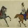 Austrian soldiers with swords, riding horses