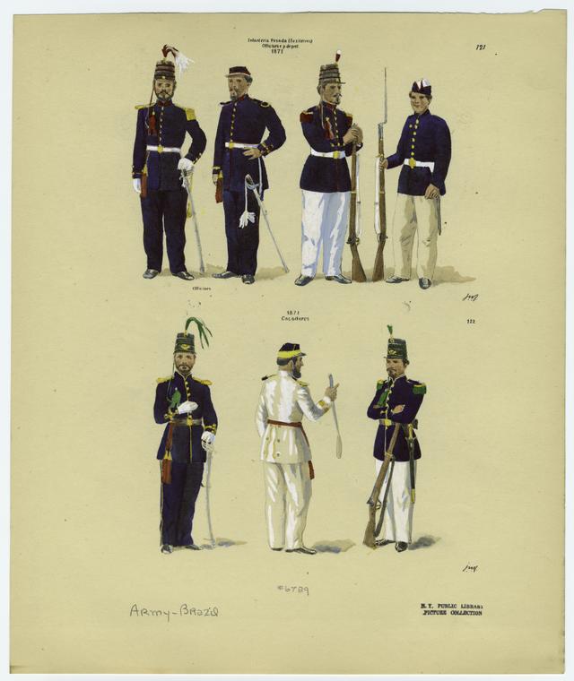 Brazilian military uniforms, 1871 - NYPL Digital Collections