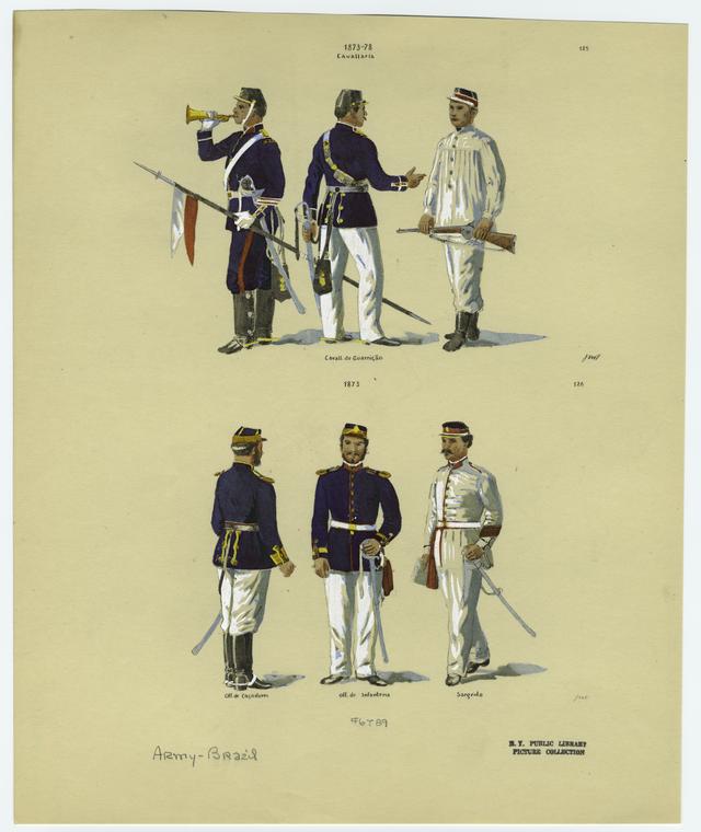 Brazilian military uniforms, 1870s - NYPL Digital Collections
