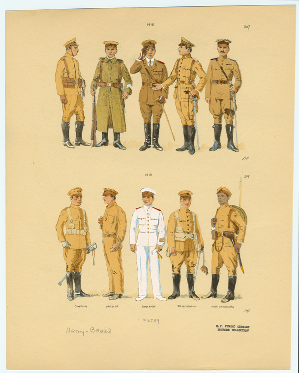 Brazilian military uniforms, 1918 and 1919 - NYPL Digital Collections