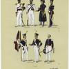 Brazilian military uniforms with rifles and swords, 1815-1816