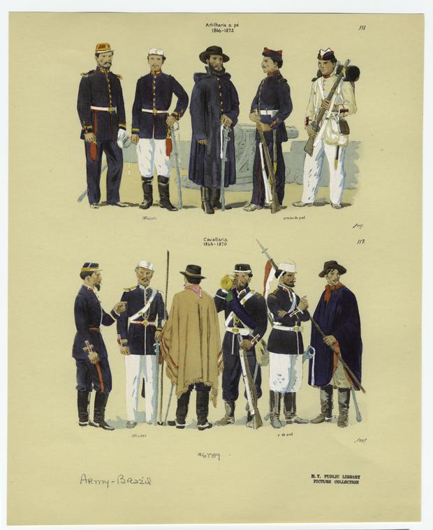 Brazilian military uniforms, 19th century - NYPL Digital Collections