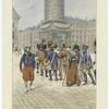 Elderly men in military dress gathering at Place Vendôme, Paris, France, 19th century