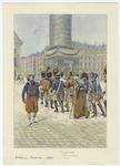 Elderly men in military dress gathering at Place Vendôme, Paris, France, 19th century