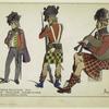 Infanterie écossaise, 1815: Officier, tirailleur, cornemusier
