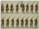 Russian military drummers, standard bearer and soldiers, 19th century